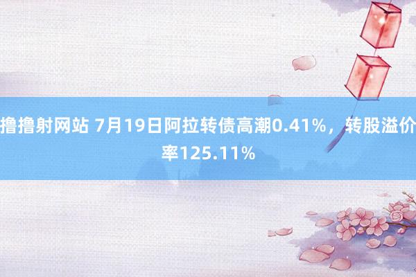 撸撸射网站 7月19日阿拉转债高潮0.41%，转股溢价率125.11%