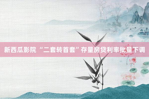 新西瓜影院 “二套转首套”存量房贷利率批量下调