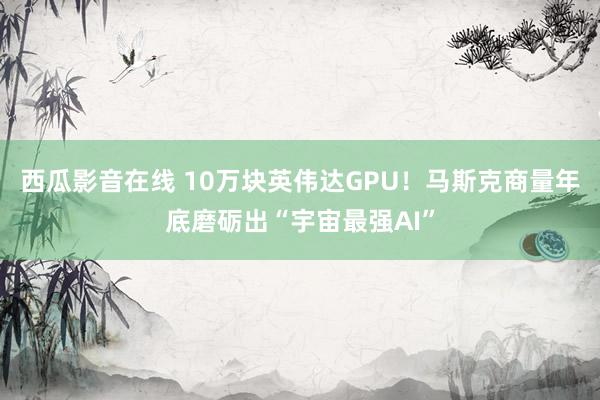 西瓜影音在线 10万块英伟达GPU！马斯克商量年底磨砺出“宇宙最强AI”