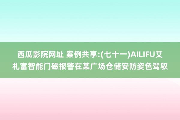 西瓜影院网址 案例共享:(七十一)AILIFU艾礼富智能门磁报警在某广场仓储安防姿色驾驭