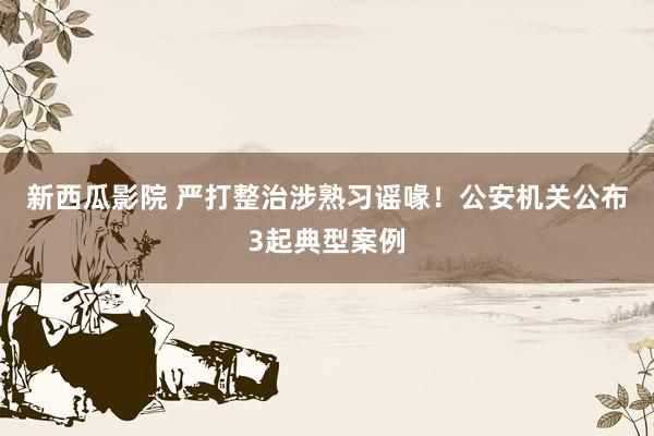 新西瓜影院 严打整治涉熟习谣喙！公安机关公布3起典型案例