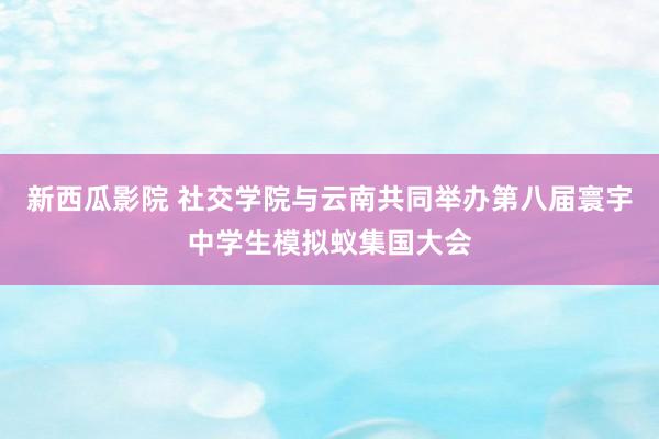 新西瓜影院 社交学院与云南共同举办第八届寰宇中学生模拟蚁集国大会