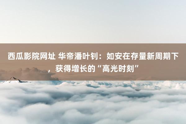 西瓜影院网址 华帝潘叶钊：如安在存量新周期下，获得增长的“高光时刻”