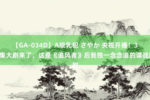 【GA-034D】A級乳犯 さやか 央视开播！36集大剧来了，这是《追风者》后我独一念念追的谍战剧
