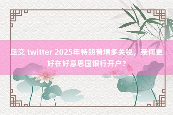 足交 twitter 2025年特朗普增多关税，奈何更好在好意思国银行开户？