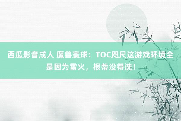 西瓜影音成人 魔兽寰球：TOC咫尺这游戏环境全是因为雷火，根蒂没得洗！