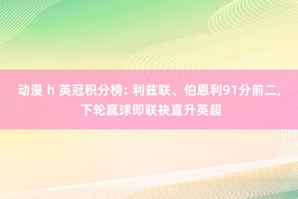 动漫 h 英冠积分榜: 利兹联、伯恩利91分前二， 下轮赢球即联袂直升英超